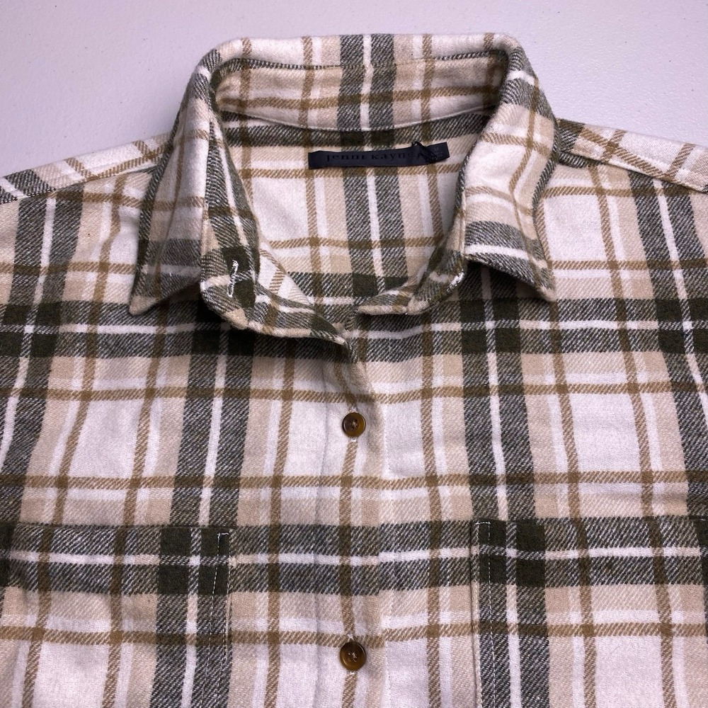 Jenni Kayne O'Keefe Shirt Shacket M Womens Wool Blend Brown Plaid 5416944D21